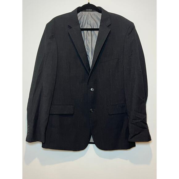Promto Uomo Suit Jacket Blazer Wool Charcoal Grey Mens Size‎ 42 Long 36 Waist - Picture 1 of 7